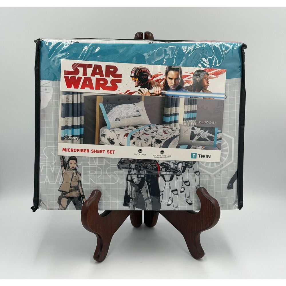 Disney Star Wars Twin 3-Piece Sheet Set Rey Finn Stormtrooper Microfiber New